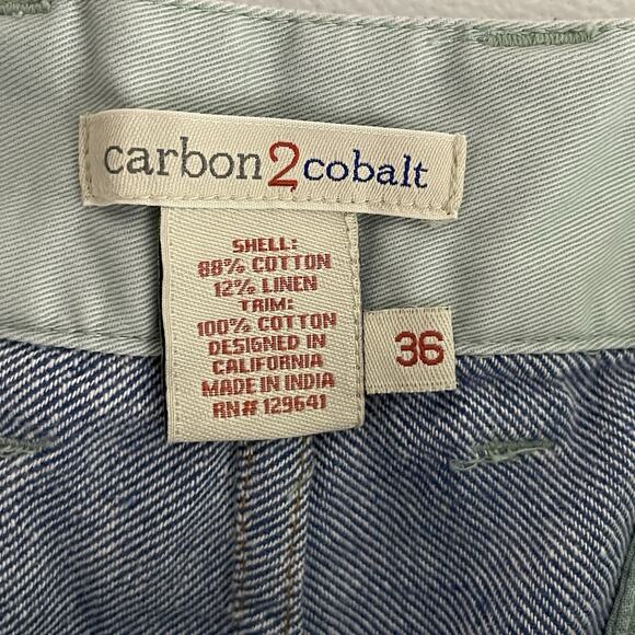 Carbon2Cobalt Mens Linen Blend Preppy Striped Shorts Size 36 Coastal Breathable - Picture 3 of 6